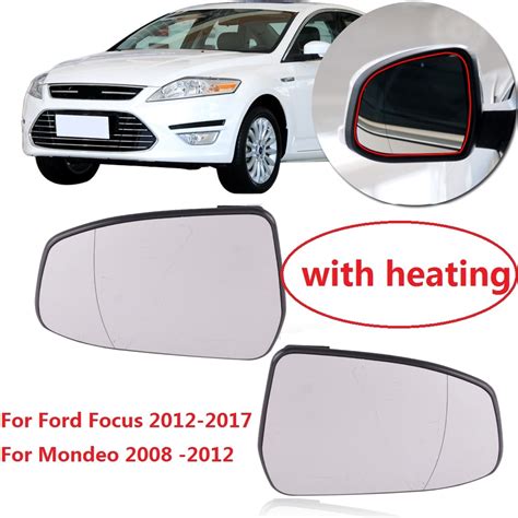 Capqx 1pair With Heating Rearview Side Mirror Glass Lens For Ford Focus