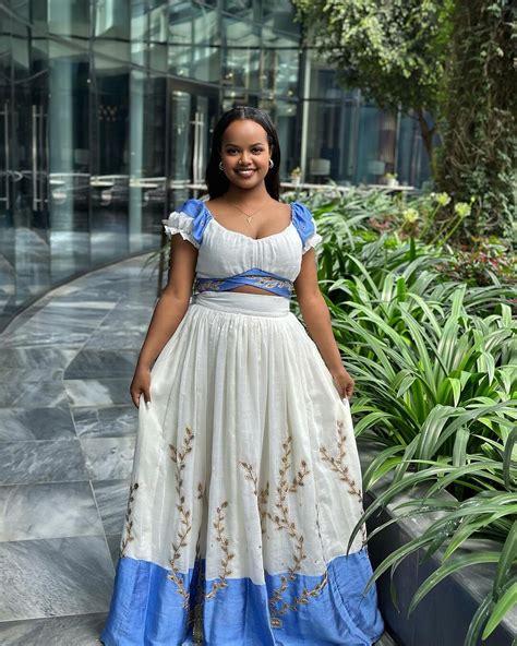 Blue Design Modern Habesha Kemis Stunning Habesha Dress Etsy