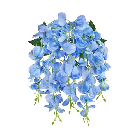 Living Luxury 24 In Blue Artificial Wisteria Flower Stem Hanging Spray Bush Set Of 2 91995 Bl