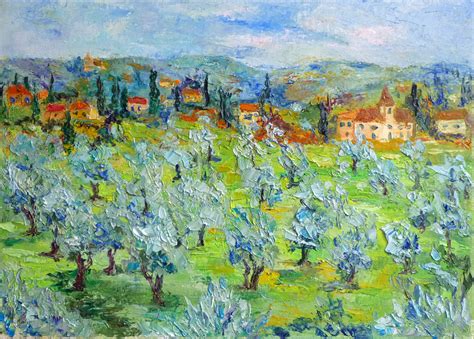 Oliveraie En Toscane Peinture Par Michel Hamelin Artmajeur