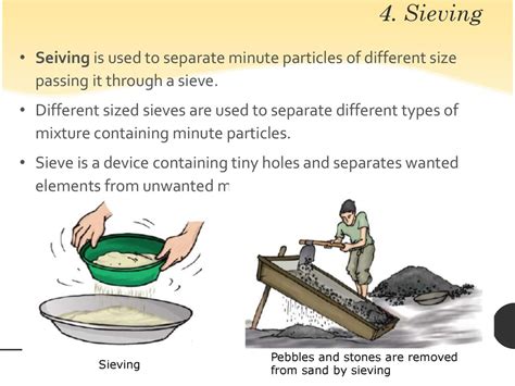 Separation Of Substances Class Handpicking Sieving