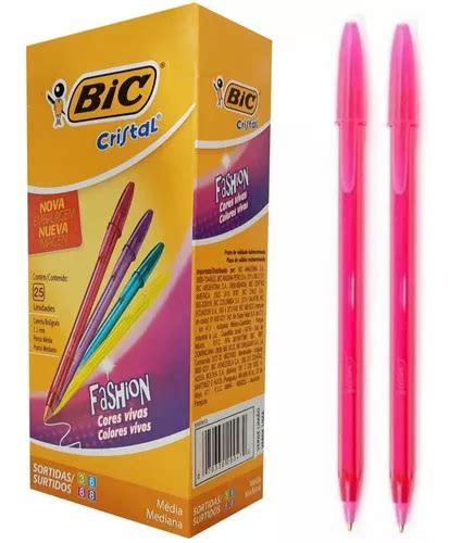 Caneta Esferogr Fica Box X Bic Crystal Fashion De Mm Cor De