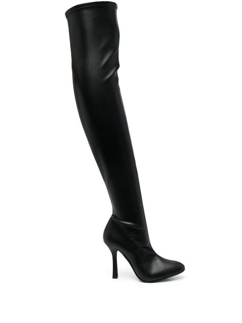 Buy Casadei Blade Thigh High Leather Boots Black At 59 Off