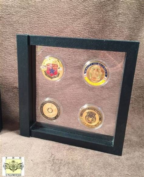 Challenge Coin Case - Four Coin Display Memorabilia Display, Military ...