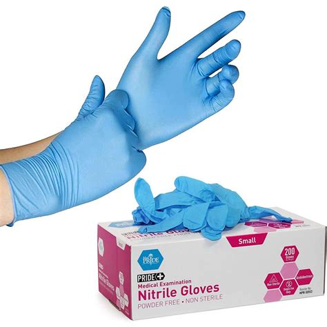 Med Pride Medpride Medical Examination Nitrile Gloves Medium Box Of 200 Blue Latex Powder