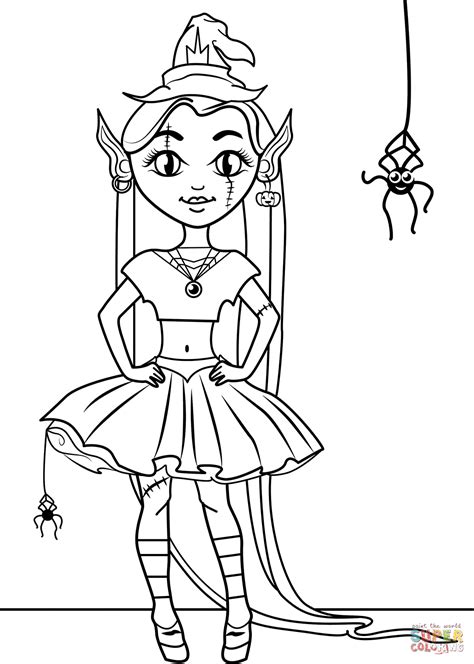 Halloween Princess coloring page | Free Printable Coloring Pages