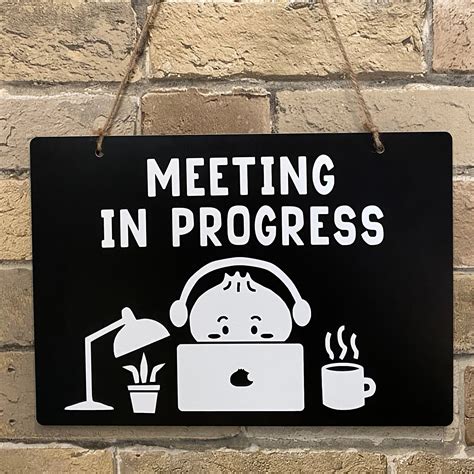 Printable Cute Meeting In Progress Sign