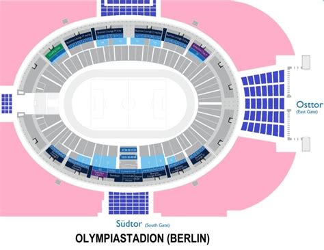 Olympiastadion Berlin Seating Chart with Rows and Seat Numbers 2025