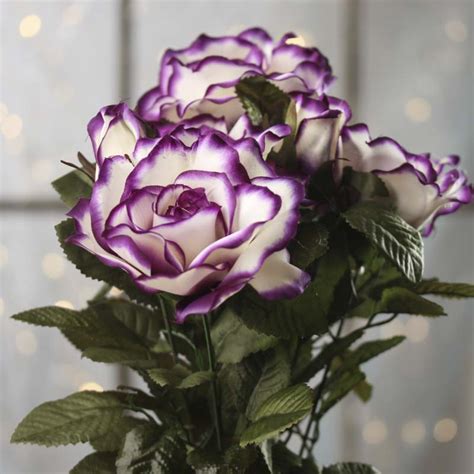 Purple Passion Artificial Rose Bush Bushes And Bouquets Floral Supplies Craft Supplies