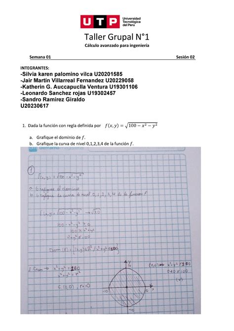 Taller Grupal N Calculo Avanzado Para La Ing Taller Grupal N