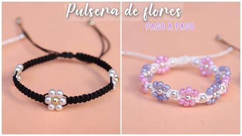 2 PULSERAS DE FLORES MUY FACILES DE HACER Tutorial YouTube