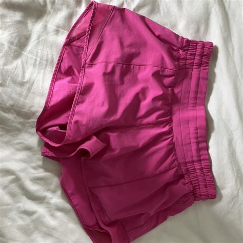 Lululemon Sonic Pink Hotty Hot Shorts Size 6 High Depop