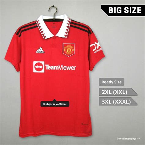 Jual Jersey Big Size Mu Home Xl Xxl Xl Xxxl Xl Xxxxl Grade