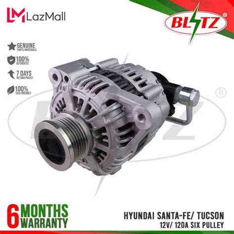 BLITZ ALTERNATOR ASSEMBLY HYUNDAI SANTA FE TUCSON 12V 120A SIX PULLEY