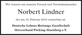 Traueranzeigen Von Norbert Lindner Trauer Merkur De