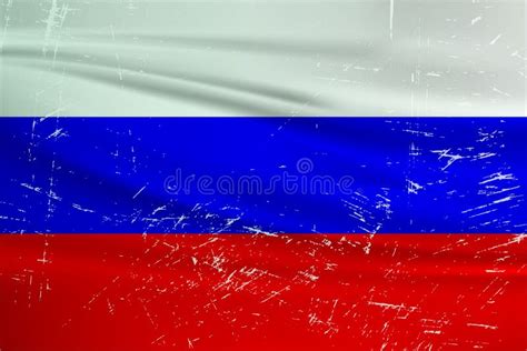 Grunge Russia Flag Russia Flag With Waving Grunge Texture Stock