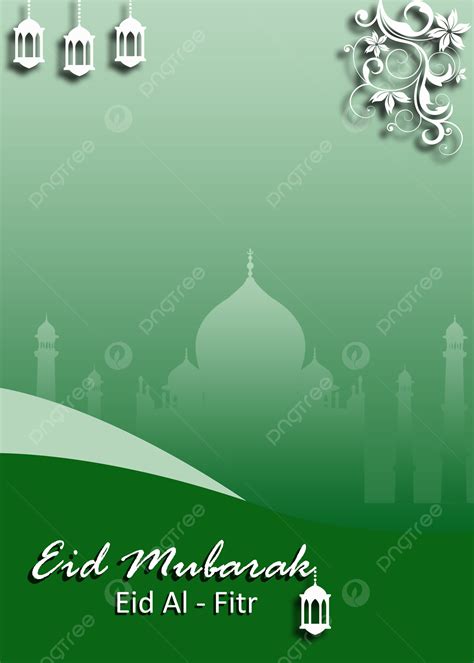 Ramadan Kareem Or Eid Mubarak Green Background Lamp Kareem Eid