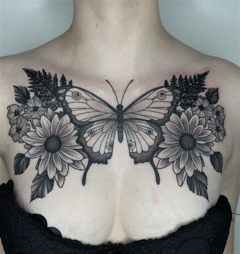 Butterfly Chest Tattoos For Women