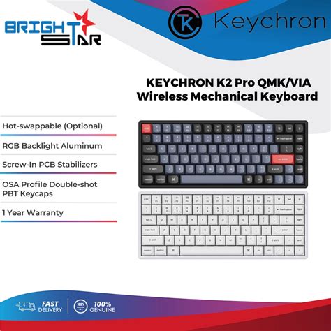 Keychron K Pro Wireless Rgb Aluminum Hot Swappable Gaming Mechanical Keyboard K Pro Red K Pro
