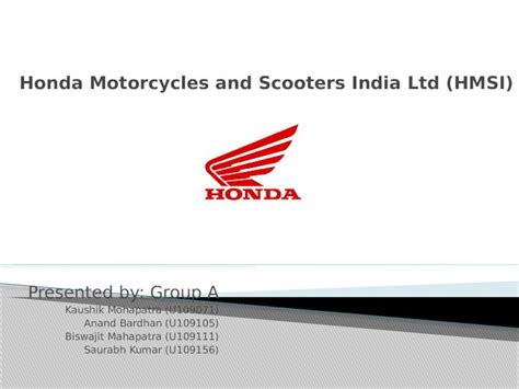 Pptx Honda Motorcycles And Scooters India Ltd Hmsi Dokumentips