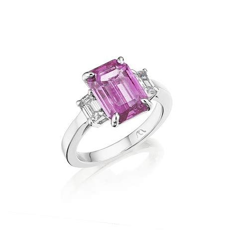 Emerald Cut Pink Sapphire Diamond Ring Ses Creations