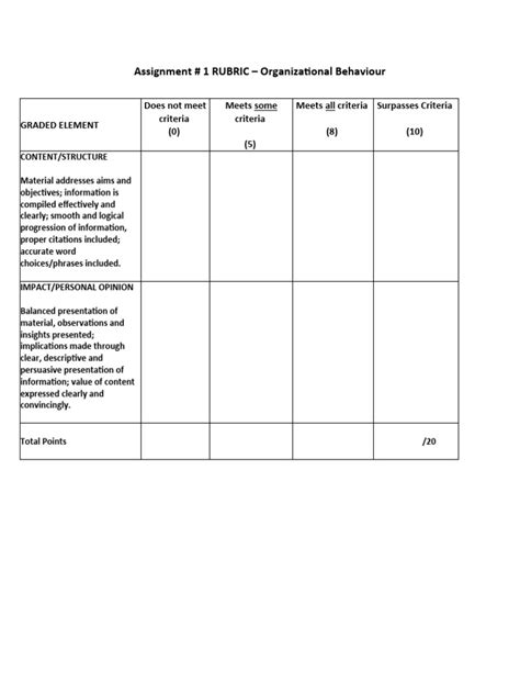 Assignment Rubric | PDF