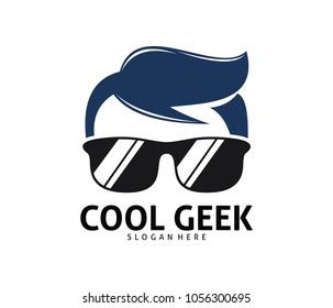 Cool Geek Guy Nerd Vector Logo Stock Vector Royalty Free