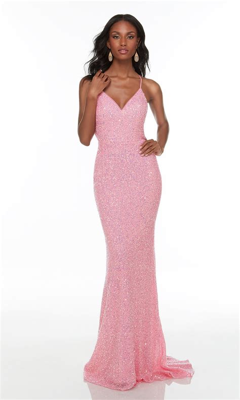 Open Back Long Sequin Prom Dress With Train