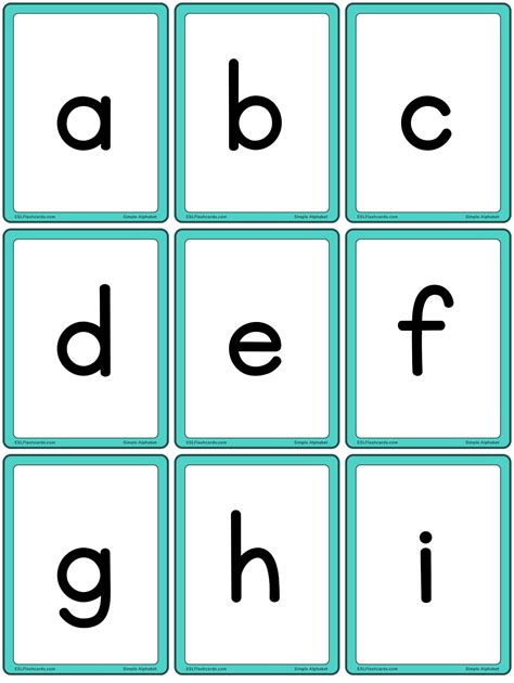 simple alphabet esl flashcards