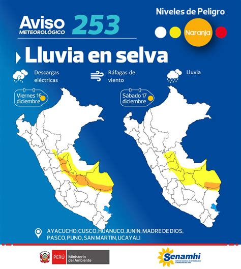 Senamhi On Twitter Aviso Del 16 Al 17 De Diciembre Se Registrará