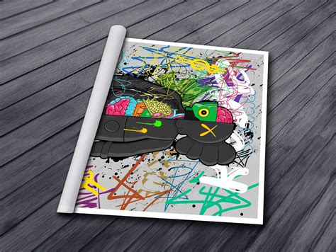 Graffiti Kaws Canvas Painting, Kaws Pop Art, Kaws Prints, Cartoon Wall ...