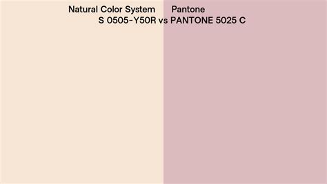 Natural Color System S 0505 Y50r Vs Pantone 5025 C Side By Side Comparison