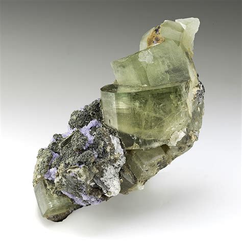 Fluorapatite With Fluorite Arsenopyrite Muscovite Minerals For Sale