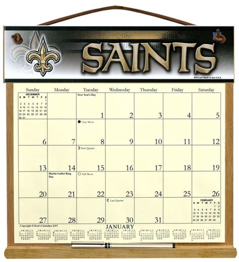 New Orleans Saints Calendar Holder 2975 Kims Calendars Made In