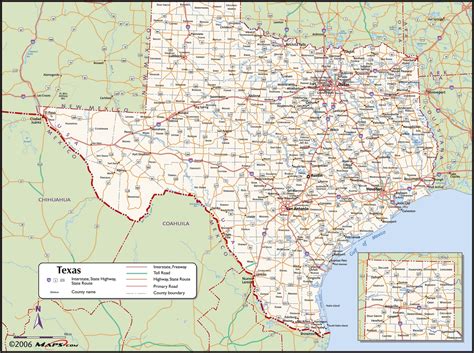 Texas State Map With Counties Outline And Location Of Each County In ...