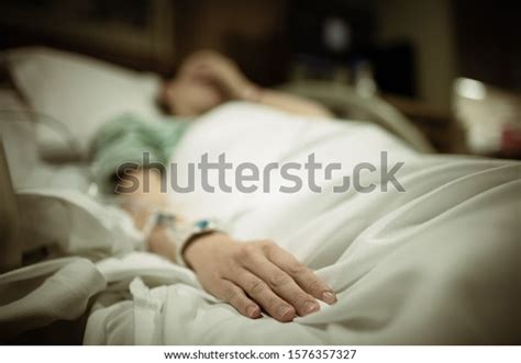 Sad Woman Hospital Bed Stock Photo (Edit Now) 1576357327