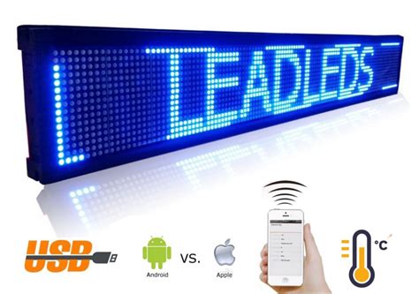 LED табло с син цвят с WiFi - iOS / Android - ширина 101 см | Cool Mania