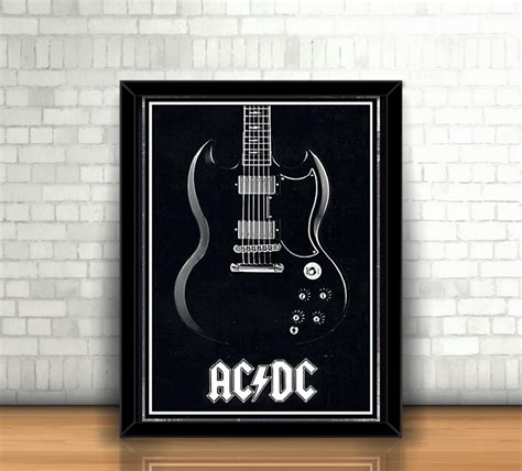 Quadro Guitar Acdc Elo7 Produtos Especiais