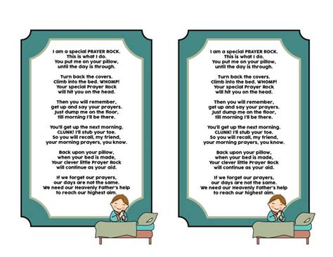 PRINTABLE Prayer Rock Poem Handout Digital File - Etsy