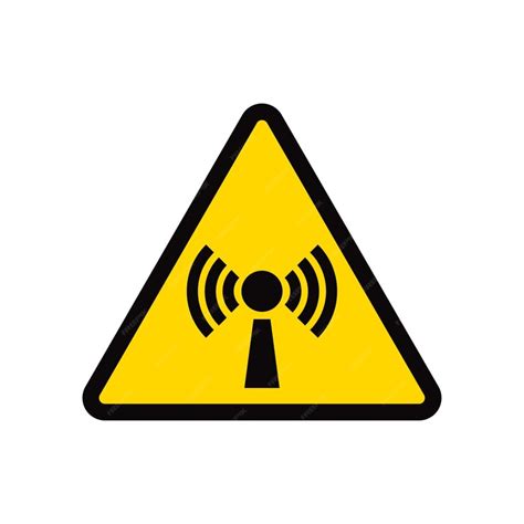 Premium Vector Yellow Warning Hazard Radio Emission Sign