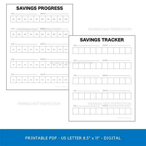 savings progress tracker savings tracker printable