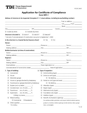 Tx Tdi Form Wpi Fill Online Printable Fillable Blank