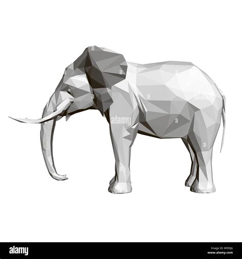 Polygonal elephant. Side view. 3D. Vector illustration Stock Vector ...