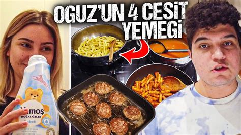 EVDE BİR GÜNÜMÜZ OĞUZDAN 4 ÇEŞİT YEMEK GÜNLÜK VLOG YouTube