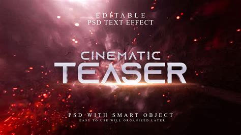 Artstation 3d Cinematic Teaser Psd Fully Editable Text Effect Layer Style Psd Mockup