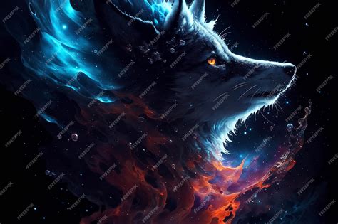 Premium Ai Image Illustration Of A Wolf In Galaxy Universe With Space