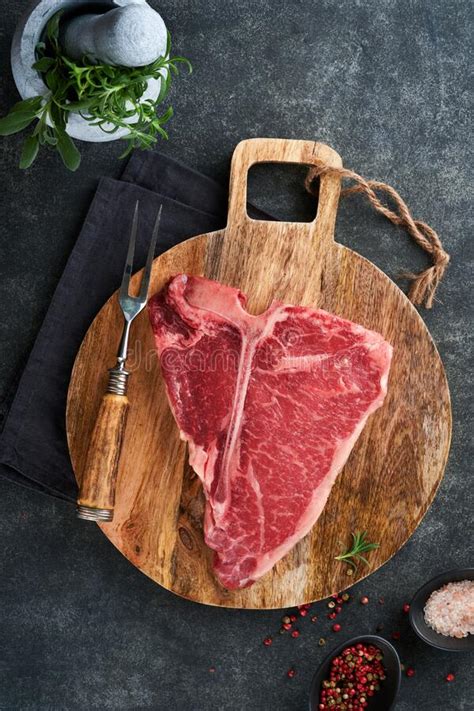 Thick Raw T Bone Steak Dry Aged Raw T Bone Or Porterhouse Beef Meat