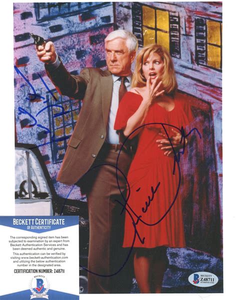 Leslie Nielsen Priscilla Presley Signed The Naked Gun X Photo