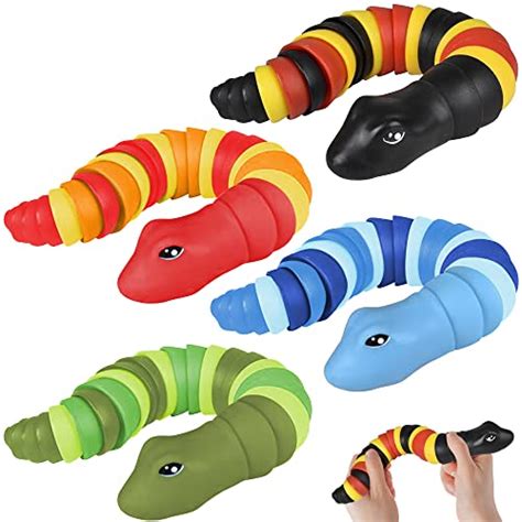 Artcreativity Sensory Fidget Snake Toys For Kids Set Of 4 Plastic