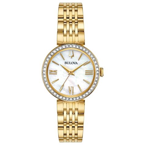 Bulova - Bulova Women's Goldtone Crystal Watch and Bracelet Box Set ...